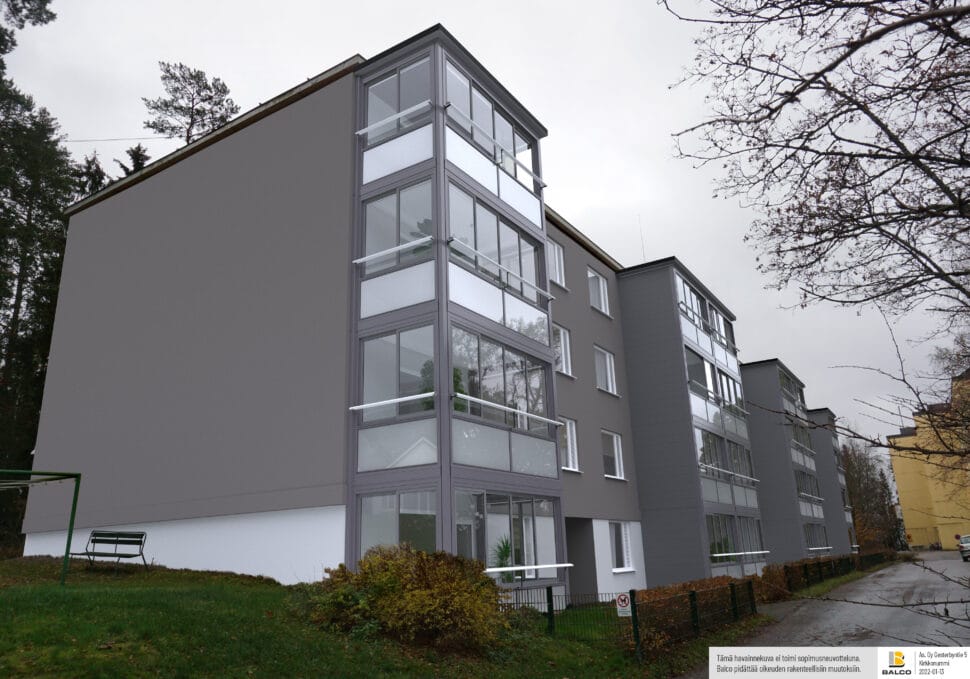 Gesterbyyn Balco Suomi - Gesterbyntie 5 uudet parvekkeet -  Gesterbyssä